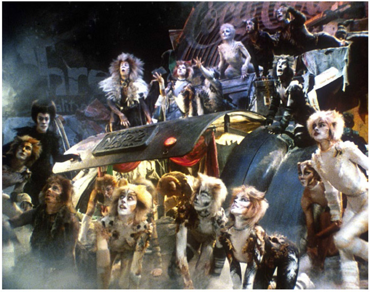 Stage shot of the original Cats cast members