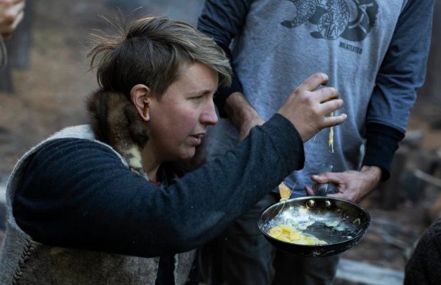 Joan Kovatch cooking