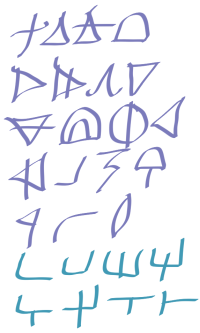 Dawn Hunter written alphabet