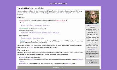 Screenshot of my site's main page, 2/9/2022