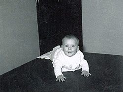 Suzy in 1971, crawling on the floor