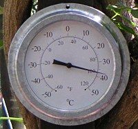 Outside thermometer temperature: ~38°C
