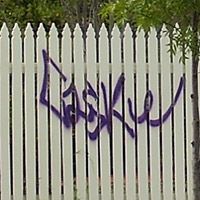 Fence graffiti