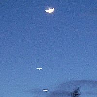 Moon, Venus and Jupiter close together