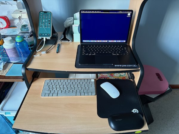 My workstation and the devices I use - iPhone 16 Plus and MacBook Air M3, 29 May 2025